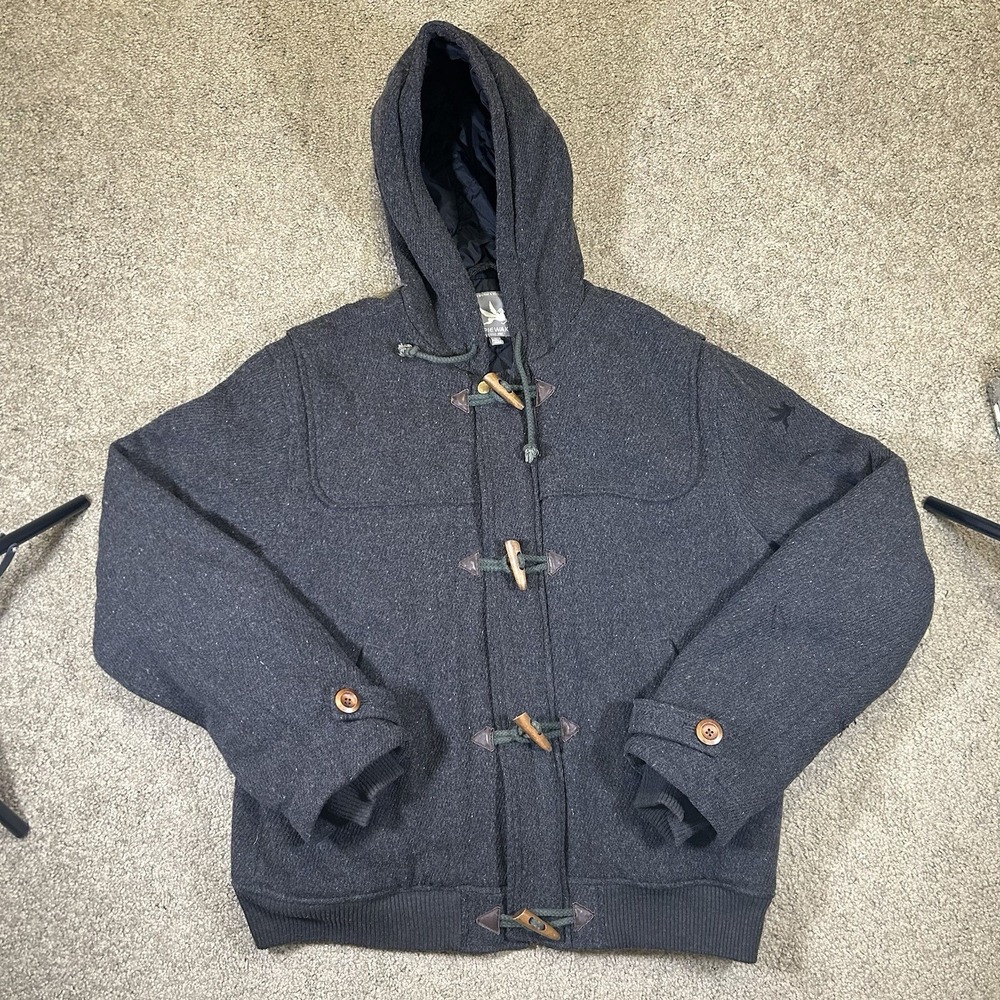 Spiewak Jacket Adult XL Black Full Zip Hooded Wool Heavy Outdoors Barn Coat Mens